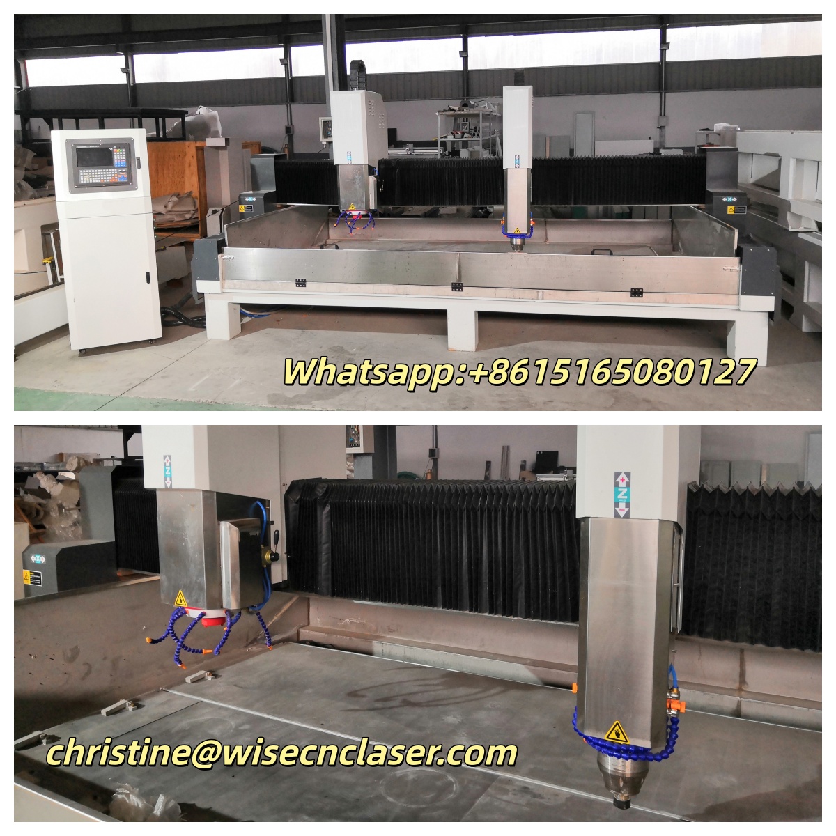 stone machine with spindle and grinding tool